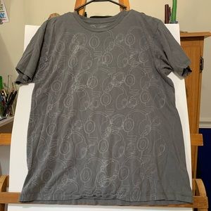 Grey Shirt With Headphone Pattern